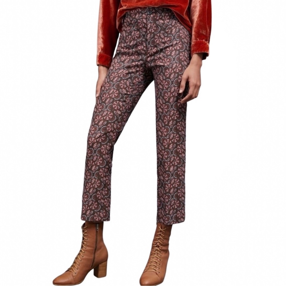 NWOT Anthropologie size 4 The Essential Slim Cropped Straight Leg Trousers